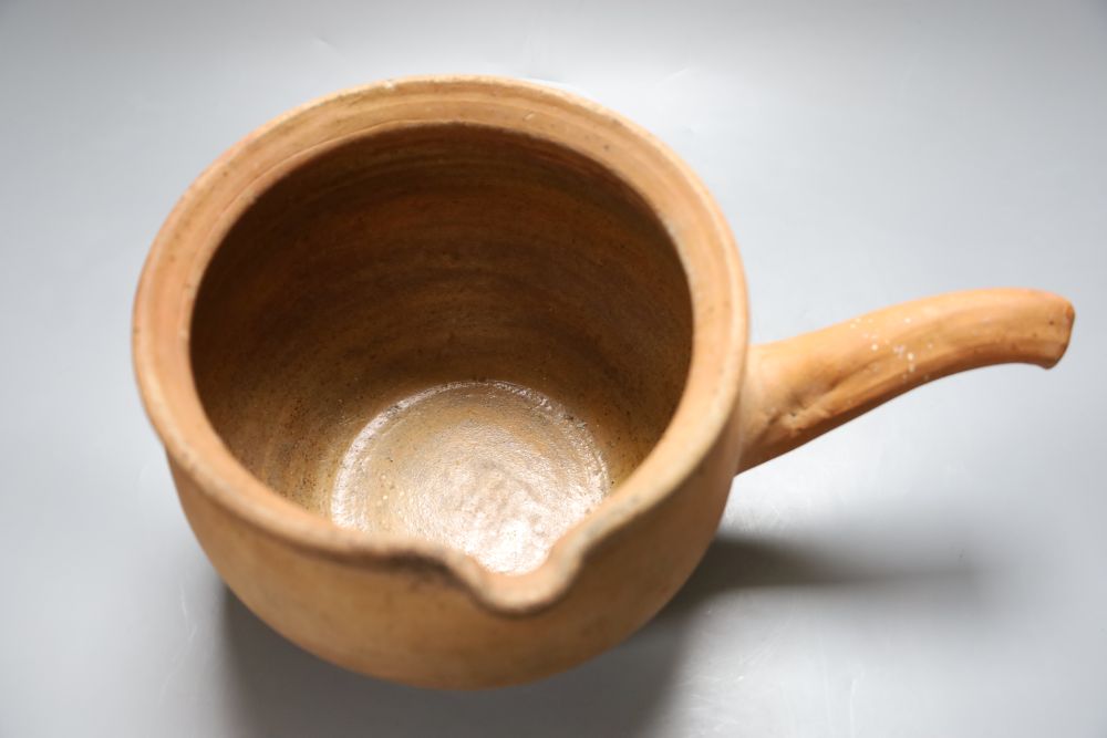 A late 19th century terracotta Verwood pipkin, height 17cm